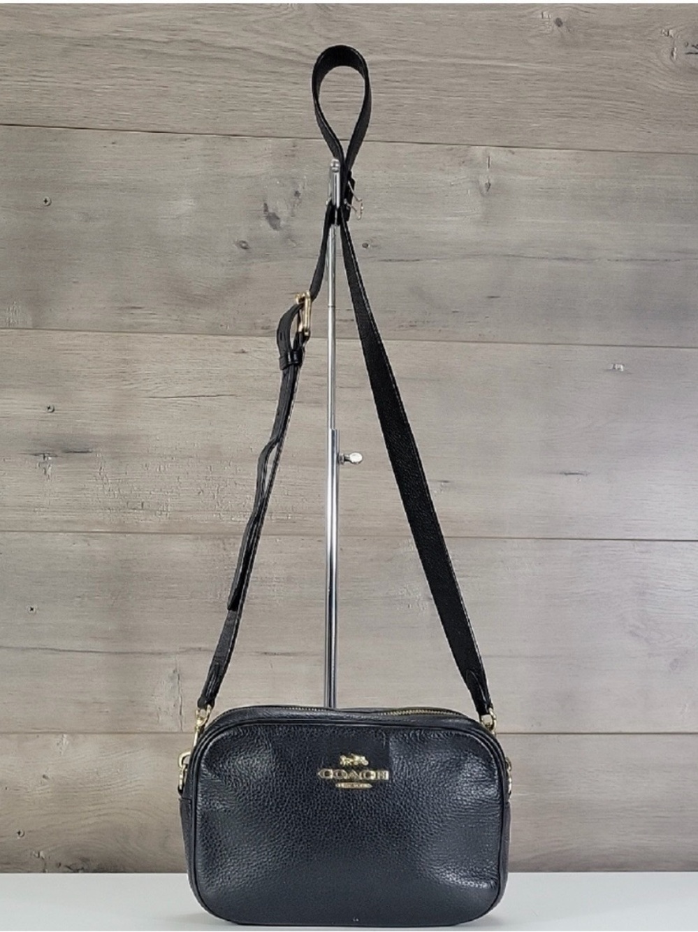 Coach Jamie Camera bag Black Leather Crossbody with Gold Logo